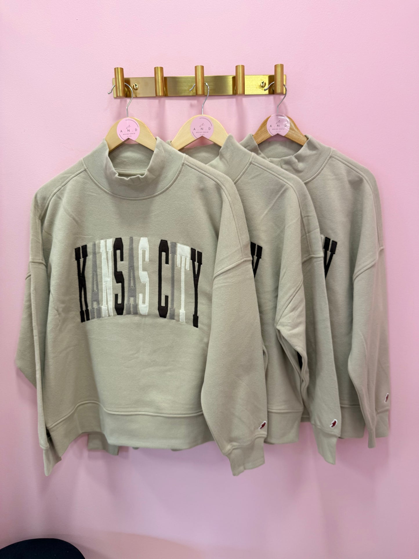 Kansas City Applique Mock Neck Sweatshirt
