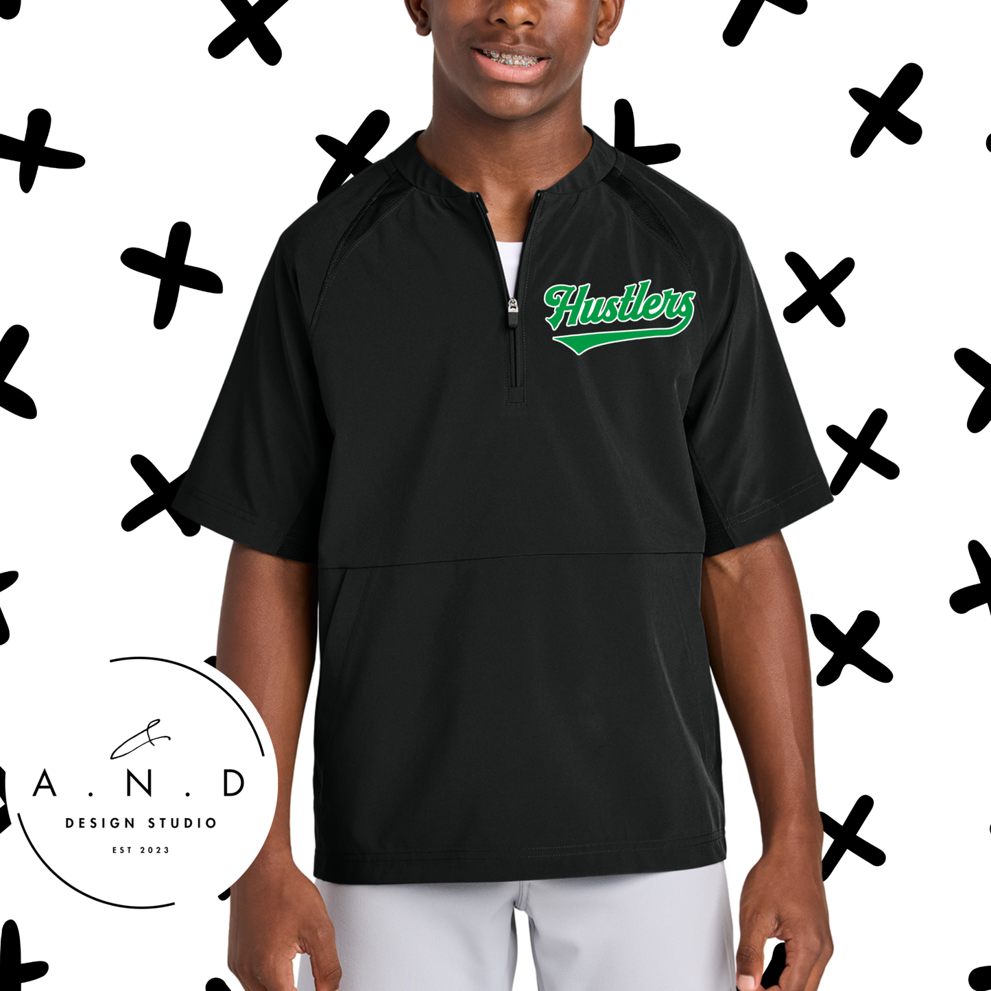 Hustlers- 1/2 Zip Short Sleeve Jacket
