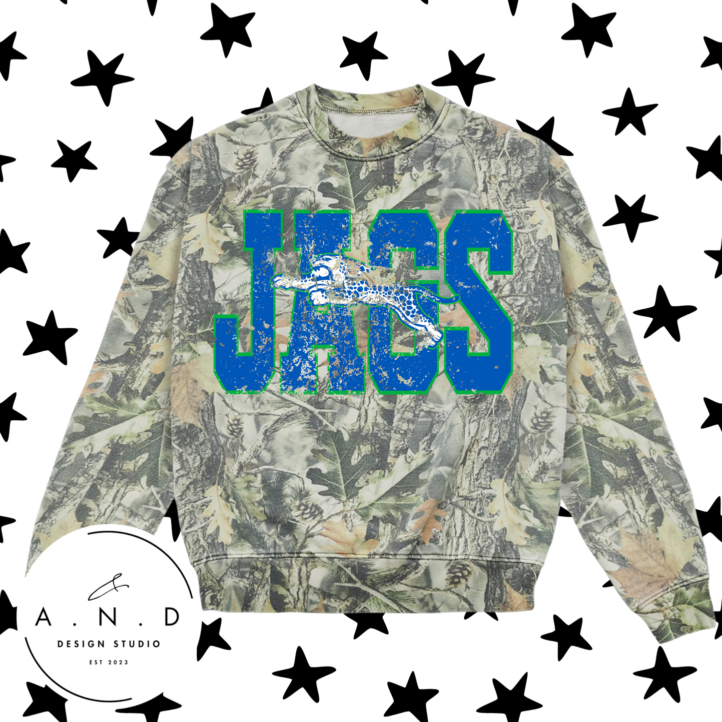 JAGS Varsity Distressed Camo/Leopard