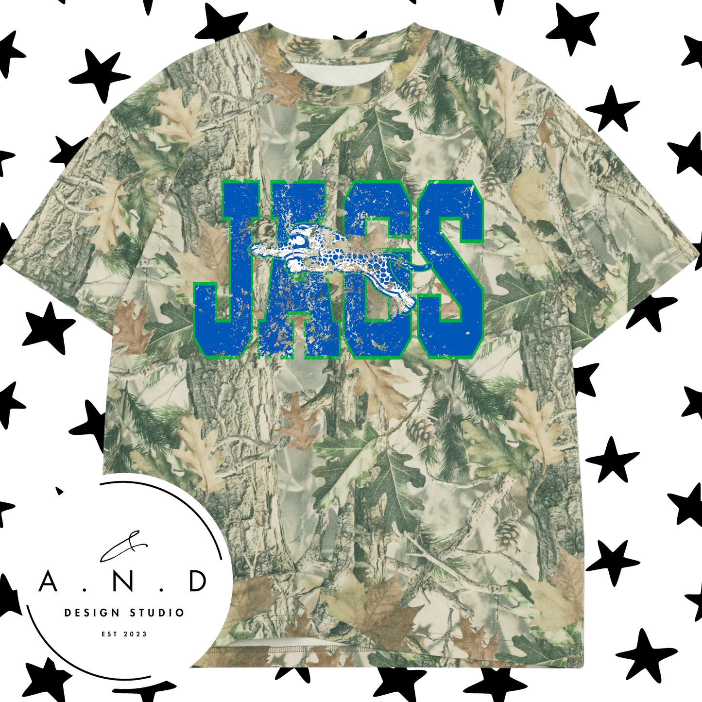 JAGS Varsity Distressed Camo/Leopard
