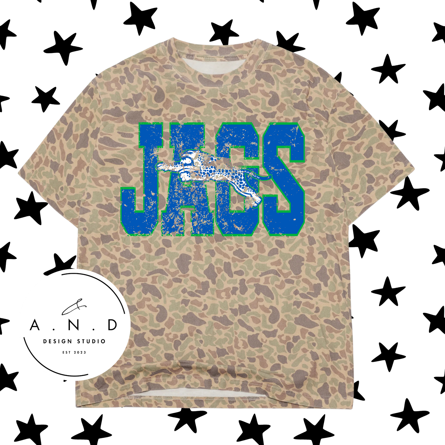 JAGS Varsity Distressed Camo/Leopard