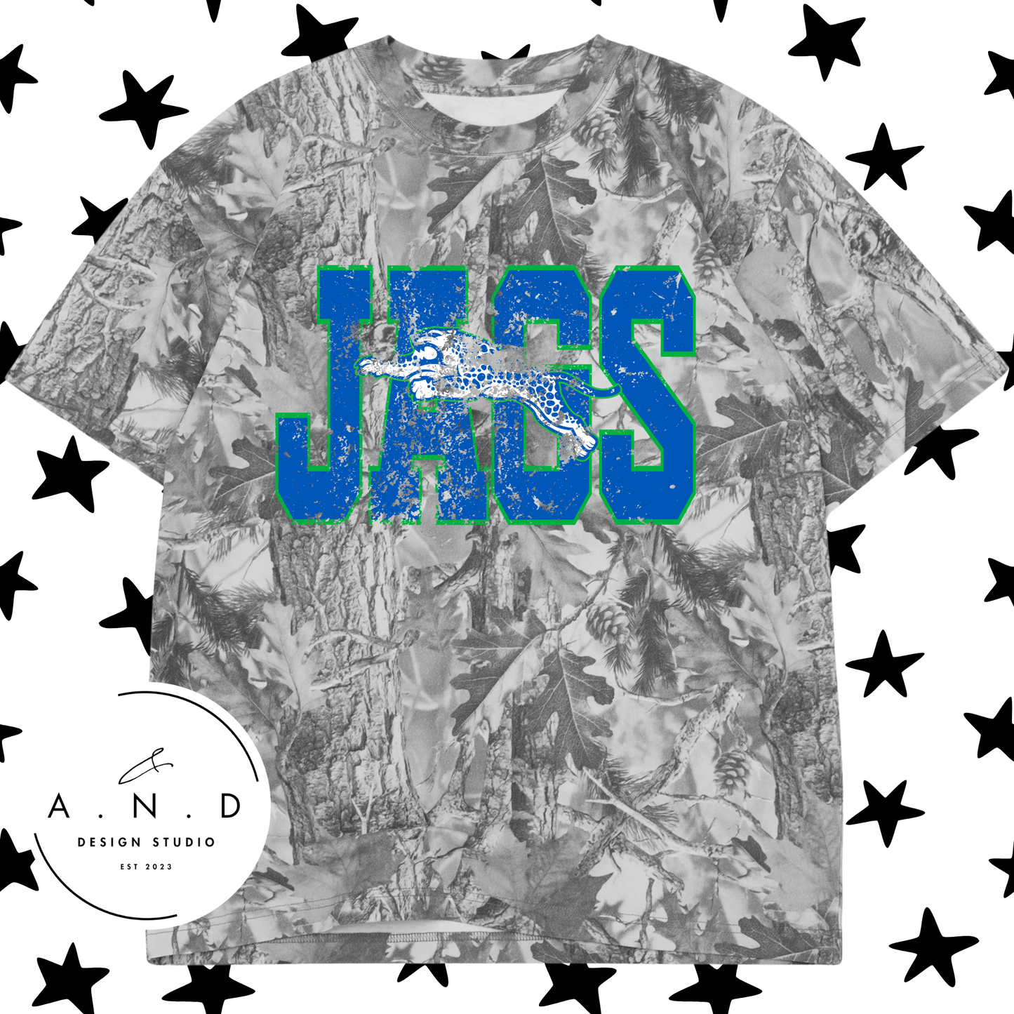 JAGS Varsity Distressed Camo/Leopard