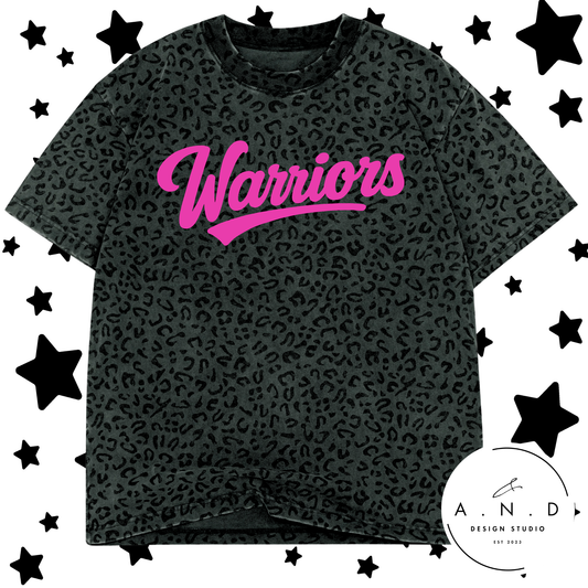 Warriors Black Vintage Leopard