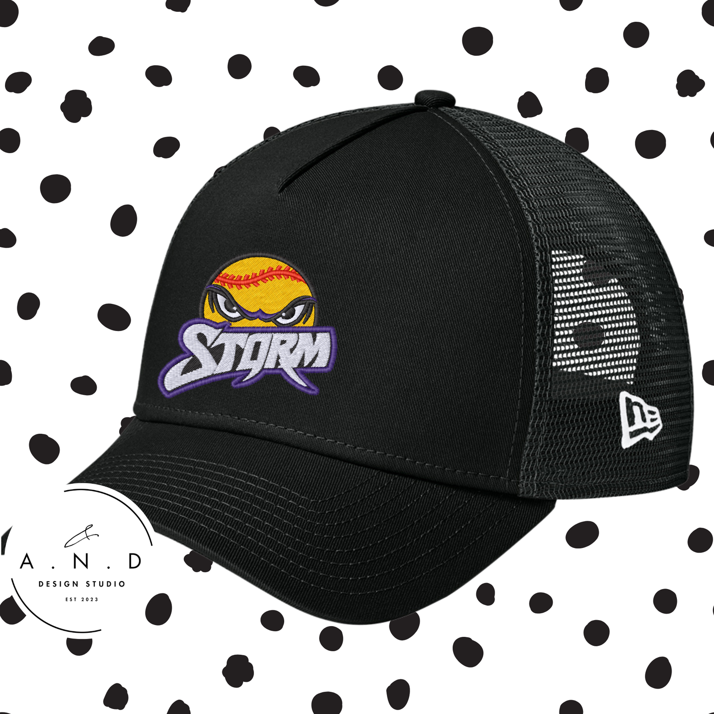Storm Softball Embroidery Trucker Hat