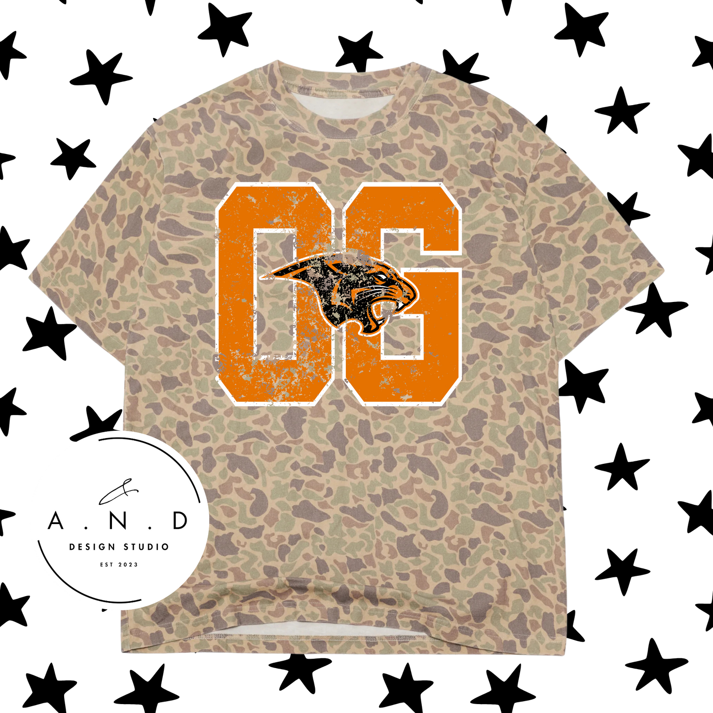 OG Panthers Varsity Distressed Camo/Leopard