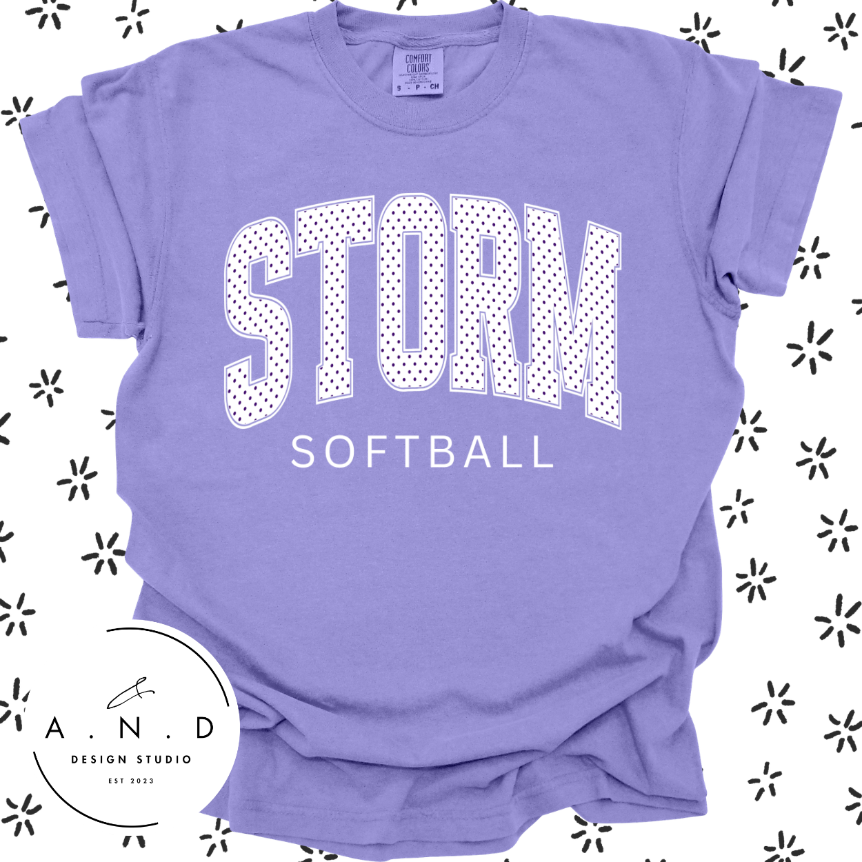 STORM Softball polka dots
